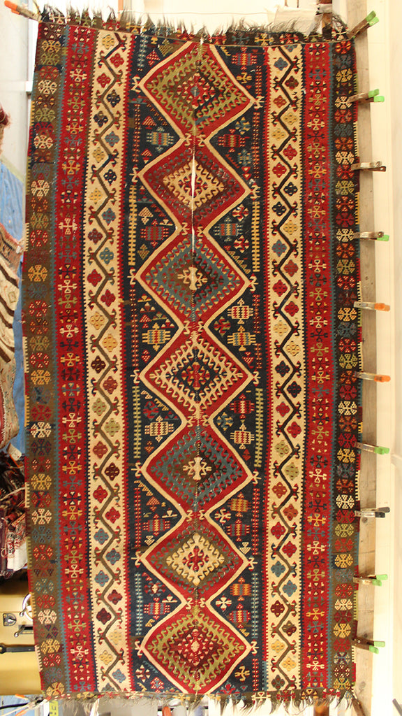 4'9 x 10 Turkish Lake Van Kilim Rug