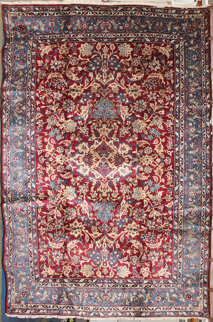 6'7 x 10 Turkish Tabriz-Semi Antique Rug