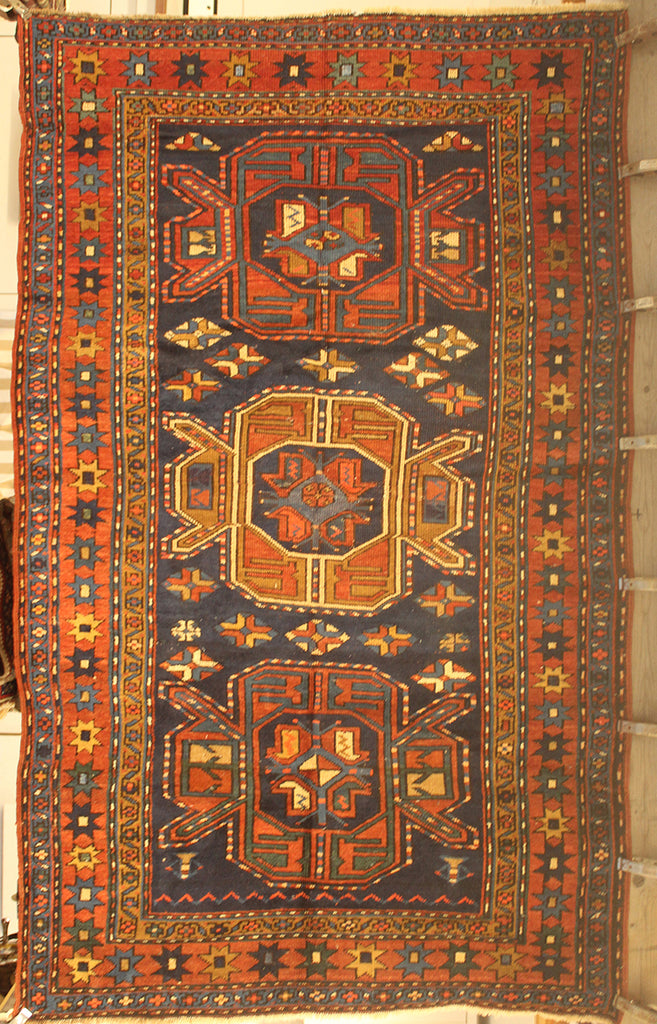 7'4 x 4'3 Azerbaijan Lankaran Kazak-Antique Cossack Rug