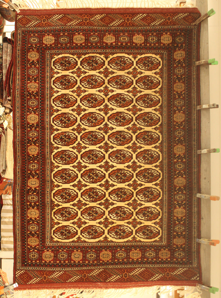 4'4 x 4'6 Turkman Tekke Bukhara Rug
