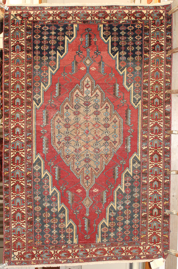 4'4 x 4'6 Persian Khamseh-SW Iran tribal Rug