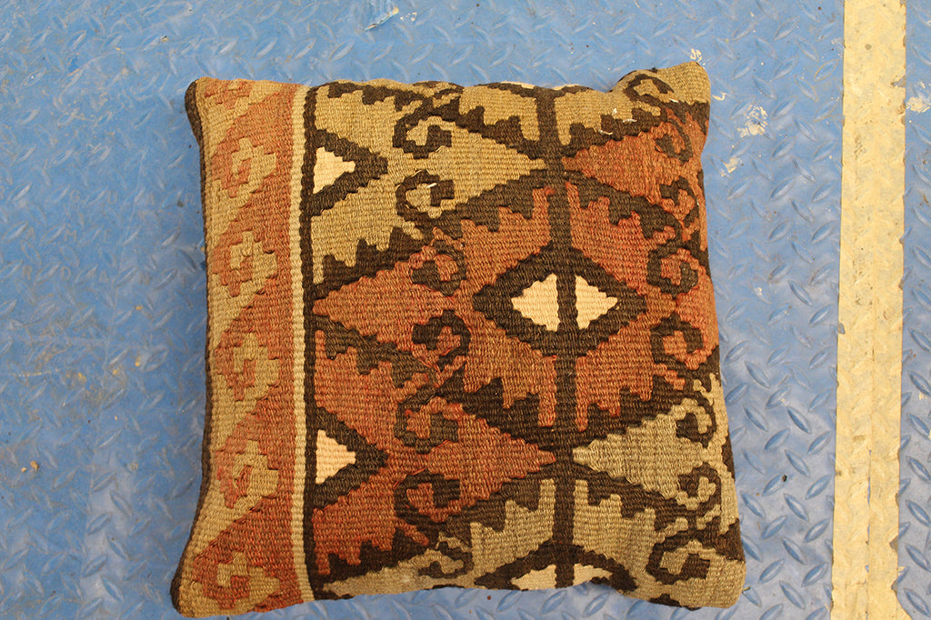 13" x 13" Turkish Handwoven Kilim Pillow Rug