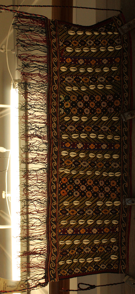 1'3 x 3'6" Turkish Apron -wall art with cowrie shells Rug