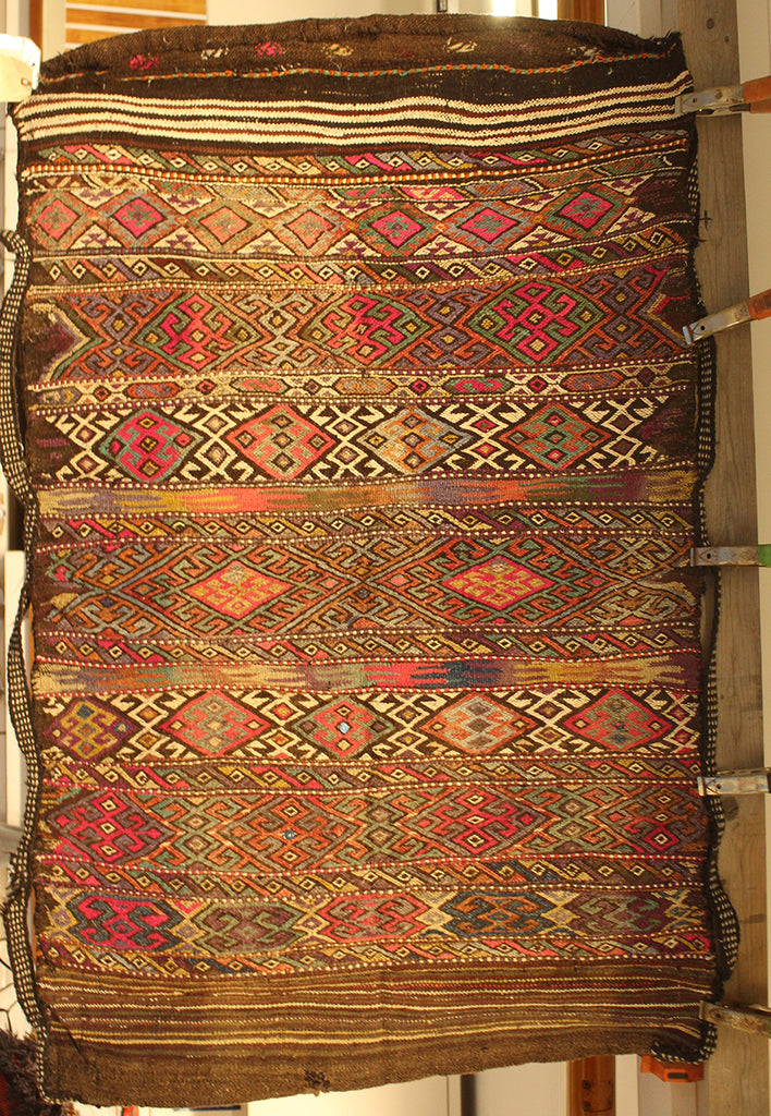 4'6" x 3'.0 Turkey Mut Kilim storage bag Rug