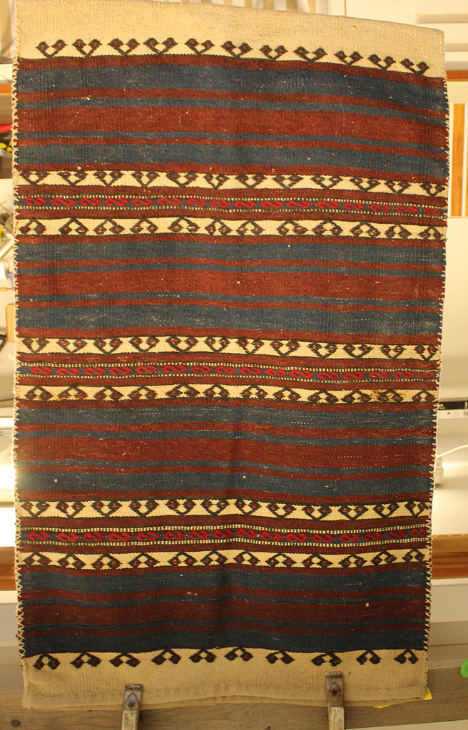 3'3 x 3 Turkey Bergama Storage Bag Rug