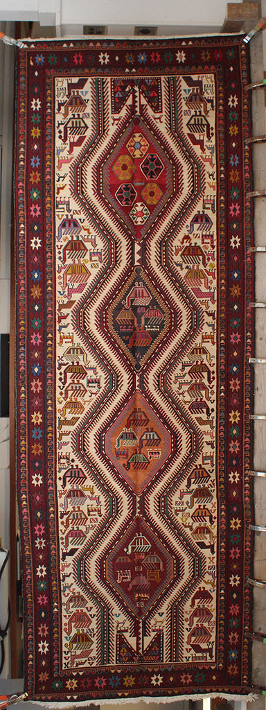 3'7 x 12'2 Shirvan Soumak Rug