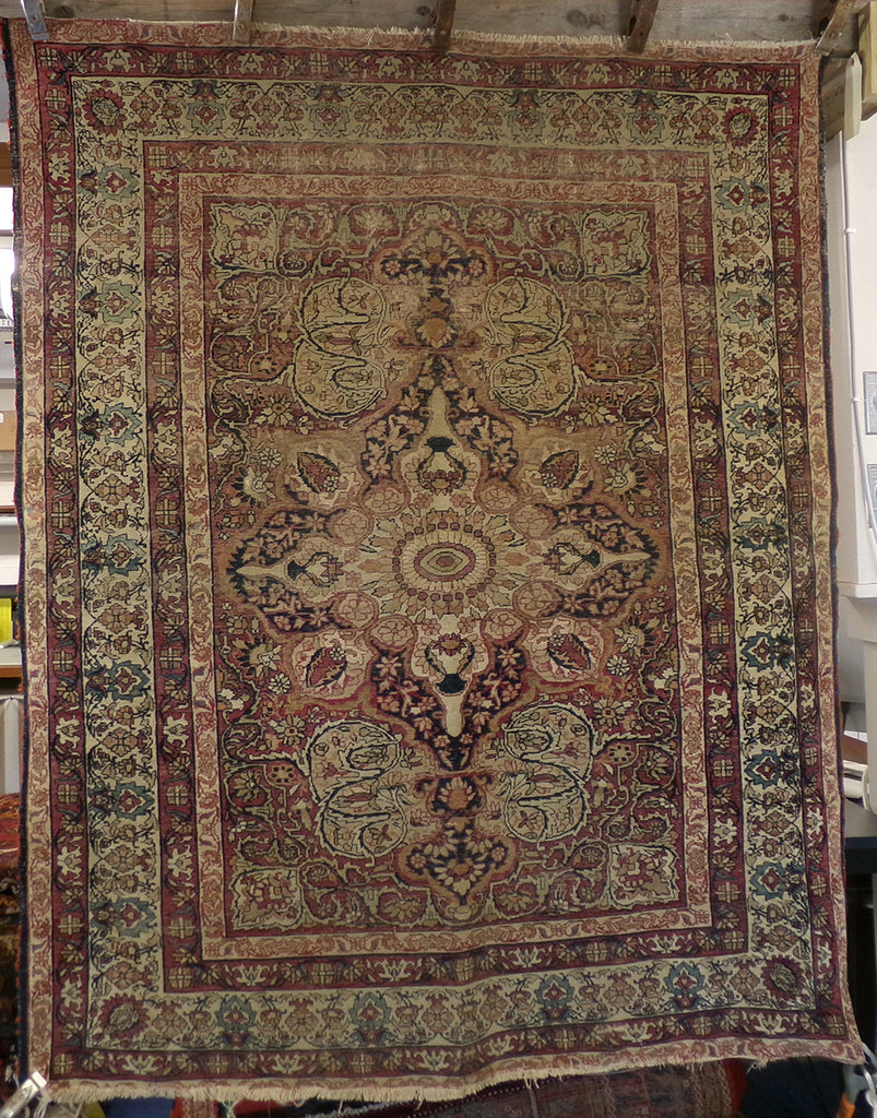 4'2 x 5'6 Antique Persian Sarouk Rug