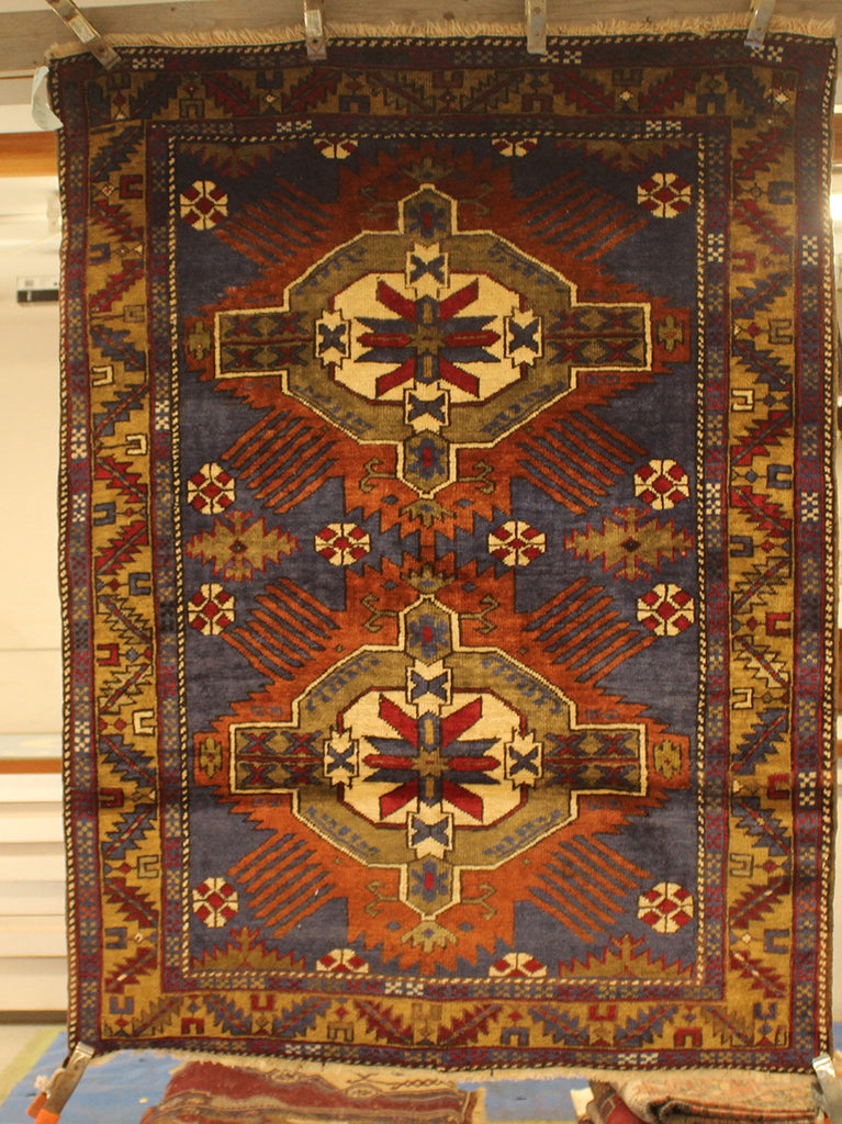 4'10 x 3'8 Turkish Caucasian Karabagh Rug