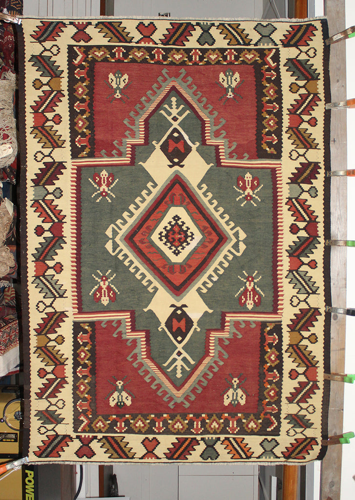 4'8 x 6'9 Turkey Sharkoy kilim Rug