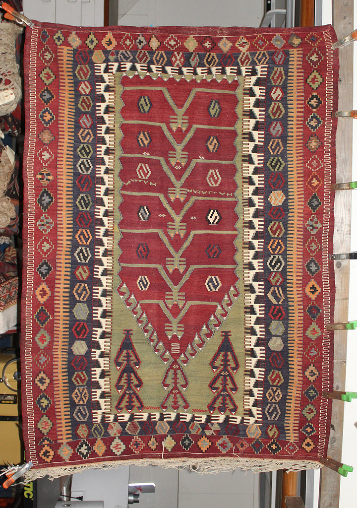 4'7 x 6'3 Turkey Konya Obruk Kilim-Prayer rug Rug