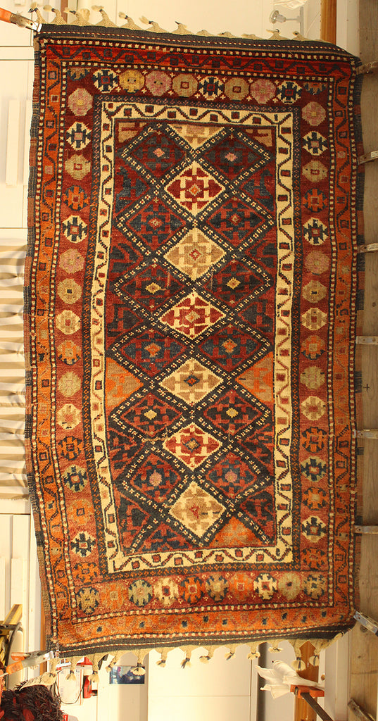 3'7 x 6'7 Afghan Jaffi Kurdish Semi-Antique Rug